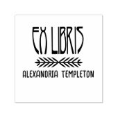 Botanical Ex Librisアールデコ文字#3図書室 セルフインキングスタンプ (デザイン)
