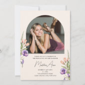 Botanical Floral Arch Photo Graduation Party 招待状 (裏面)