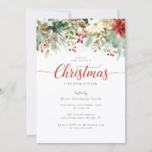 Botanical Floral Christmas Party 招待状 (正面)