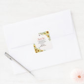 Botanical Floral Flower Baby Shower Thank You Card スクエアシール (封筒)