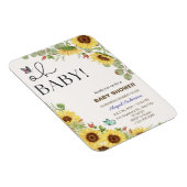 Botanical Floral Girls Baby Shower Invitations マグネット (右側)
