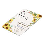 Botanical Floral Girls Baby Shower Invitations マグネット (左側)