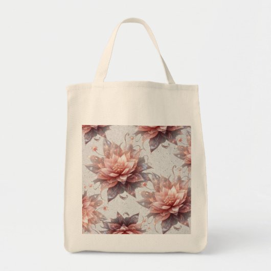Botanical Floral Grocery Tote – Eco Friendly bag トートバッグ (正面)