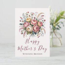 Botanical Floral Happy Mothers Day Card カード