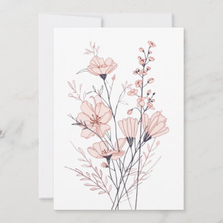 Botanical Floral Illustration | Minimal Nature Aes シーズンカード
