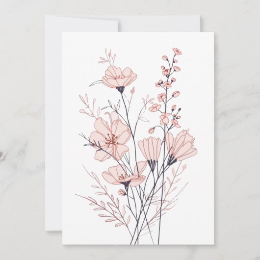 Botanical Floral Illustration | Minimal Nature Aes シーズンカード (正面)
