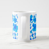 Botanical Floral in Deep Blue and White ジャンボコーヒーマグカップ (裏面)