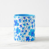 Botanical Floral in Deep Blue and White マグカップ (中央)