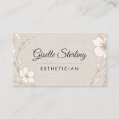 Botanical Floral Linen Esthetician Beauty 名刺 (正面)