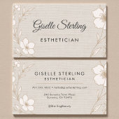 Botanical Floral Linen Esthetician Beauty  名刺
