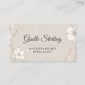 Botanical Floral Linen Microblading Specialist 名刺 (正面)