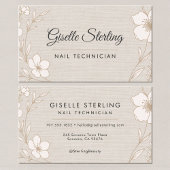 Botanical Floral Linen Nail Technician Beauty 名刺