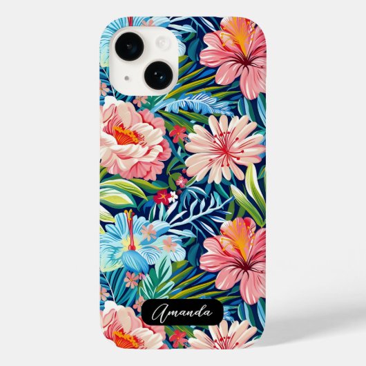 Botanical Floral Pattern Summer Flowers Case-Mate iPhoneケース (裏面)