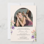 Botanical Floral Photo Graduation Arch 案内状 (裏面)