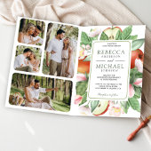 Botanical Floral Red Apple Orchard QR Code Wedding 招待状
