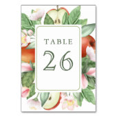 Botanical Floral Red Apple Orchard Wedding テーブルナンバー (裏面)
