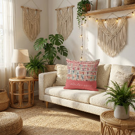 Botanical floral rustic boho pattern  クッション