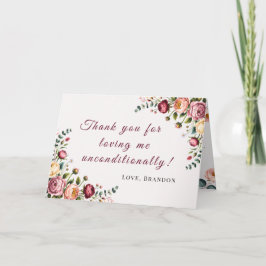 Botanical Floral Thank You Mom Greeting Card カード