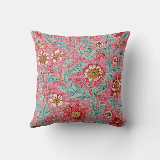Botanical Floral Throw Pillow クッション (裏面)