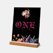 Botanical Floral Wedding bands Tabletop NumberSign アクリルサイン (傾斜)