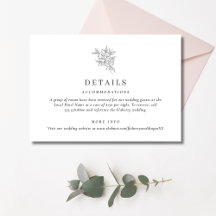 Botanical Flower Monogram Details Card