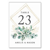 Botanical Foliage Eucalyptus Greenery Wedding  テーブルナンバー (裏面)