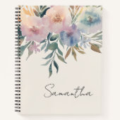  Botanical foliage, floral watercolour spiral ノートブック (正面)