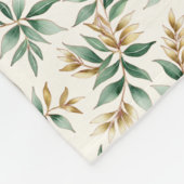 Botanical Foliage Pattern Cozy フリースブランケット (角)
