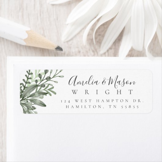 Botanical Foliage Wedding  Return Address ラベル (インサイチュ)