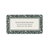 Botanical Forest Green Wildflower Lunaria Custom ラベル (正面)