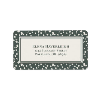 Botanical Forest Green Wildflower Lunaria Custom ラベル