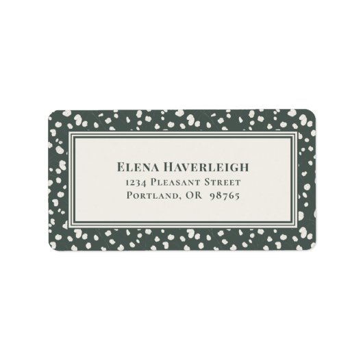 Botanical Forest Green Wildflower Lunaria Custom ラベル (正面)