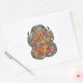Botanical Fox Paw Autumn Hedgerow Nature Sticker ラウンドシール (封筒)