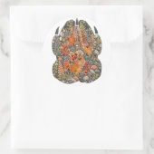 Botanical Fox Paw Autumn Hedgerow Nature Sticker ラウンドシール (バッグ)