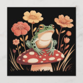 Botanical Frog Lovers Gifts Floral Flower Nature 招待状 (正面)