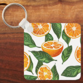Botanical Fruit Orange Citrus Seamless キーホルダー (正面)