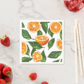 Botanical Fruit Orange Citrus Seamless スタンダードカクテルナプキン (インサイチュ)