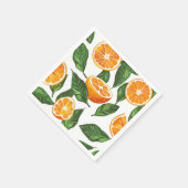 Botanical Fruit Orange Citrus Seamless スタンダードカクテルナプキン (角)
