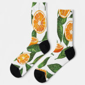 Botanical Fruit Orange Citrus Seamless ソックス (左)