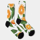 Botanical Fruit Orange Citrus Seamless ソックス (右)