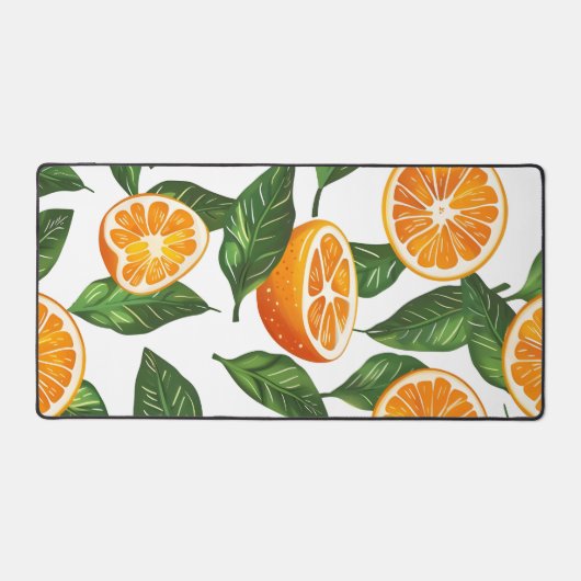 Botanical Fruit Orange Citrus Seamless デスクマット (正面)
