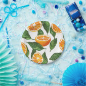 Botanical Fruit Orange Citrus Seamless ペーパープレート (パーティー)