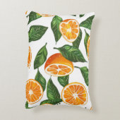 Botanical Fruit Orange Citrus Seamless Pattern アクセントクッション (裏面(縦))