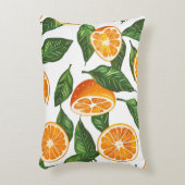 Botanical Fruit Orange Citrus Seamless Pattern アクセントクッション (正面(垂直))
