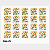 Botanical Fruit Orange Citrus Seamless Pattern スクエアシール (シート)