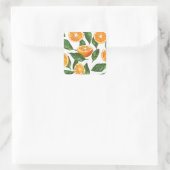 Botanical Fruit Orange Citrus Seamless Pattern スクエアシール (バッグ)