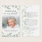 Botanical Funeral Memorial Photo Prayer Card (正面&裏面)