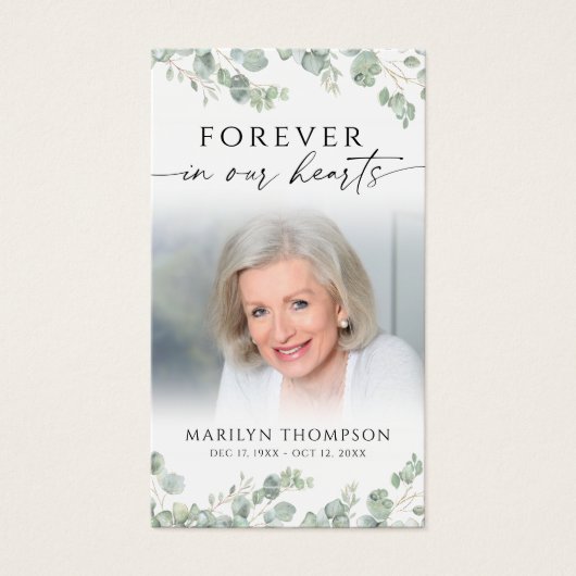 Botanical Funeral Memorial Photo Prayer Card (正面)