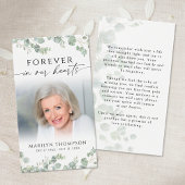 Botanical Funeral Memorial Photo Prayer Card