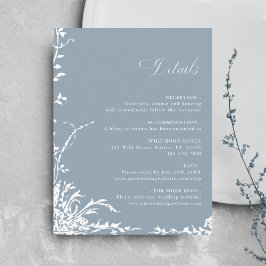 Botanical Garden Dusty Blue Wedding Details エンクロージャーカード